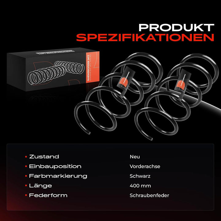 Frankberg 2x Federn Fahrwerksfeder Vorderachse Kompatibel mit S40 I 644 1999 S40 I VS 1999-2000 V40