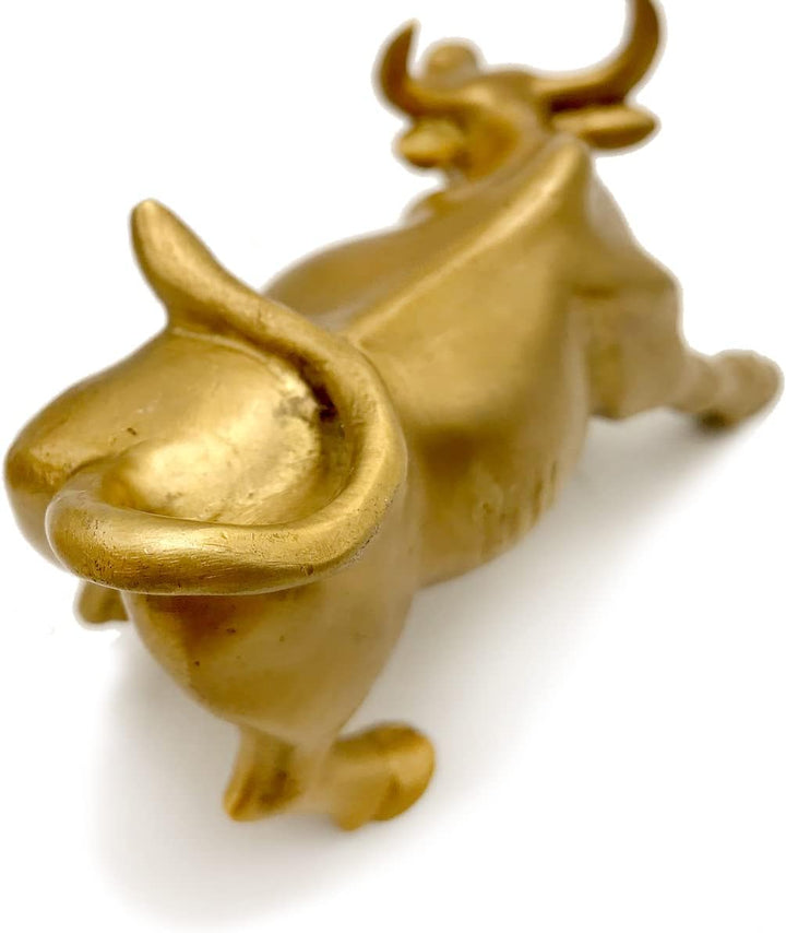 Skulptur Heimdekoration Golden Copper Bull (Feng Shui) steht für Glück des Lebens Reichtum, Messing