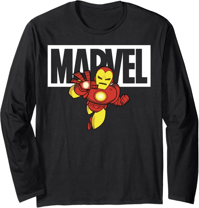Marvel Avengers Iron Man Logo Doodle Langarmshirt