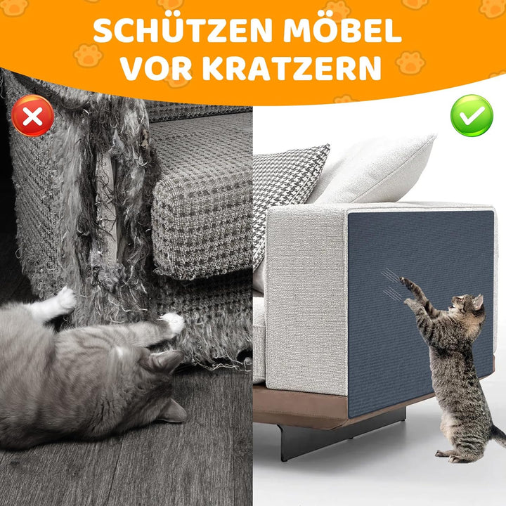 Storystore Selbstklebend Kratzmatte Katze, 40cm x 250cm Katzen Kratzmatte Kratzschutz Sofa Katze, DI