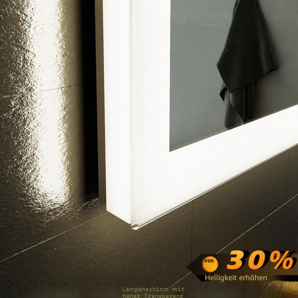 GANPE LED Badezimmerspiegel, Schminkspiegel Wandmontage, menschliche Induktion, Bluetooth, Anti-Besc