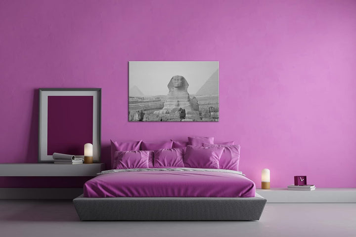 deyoli Sphinx in Ägypten Format: 120x80 Effekt: Schwarz&Weiss als Leinwandbild, Motiv fertig gerahmt