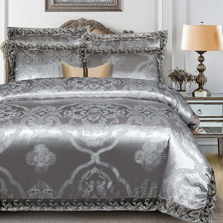 Beyeutao Stain Bettwäsche 220x240 Jacquard Bettbezug Elegant Bettwäsche-Sets 3 Piece Fabric Bettwäsc