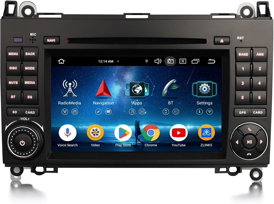 Acht-Kern 4GB+64GB Android 14 DAB+ Autoradio Für Mercedes A/B-Klasse W169 W245 Viano Vito Sprinter V