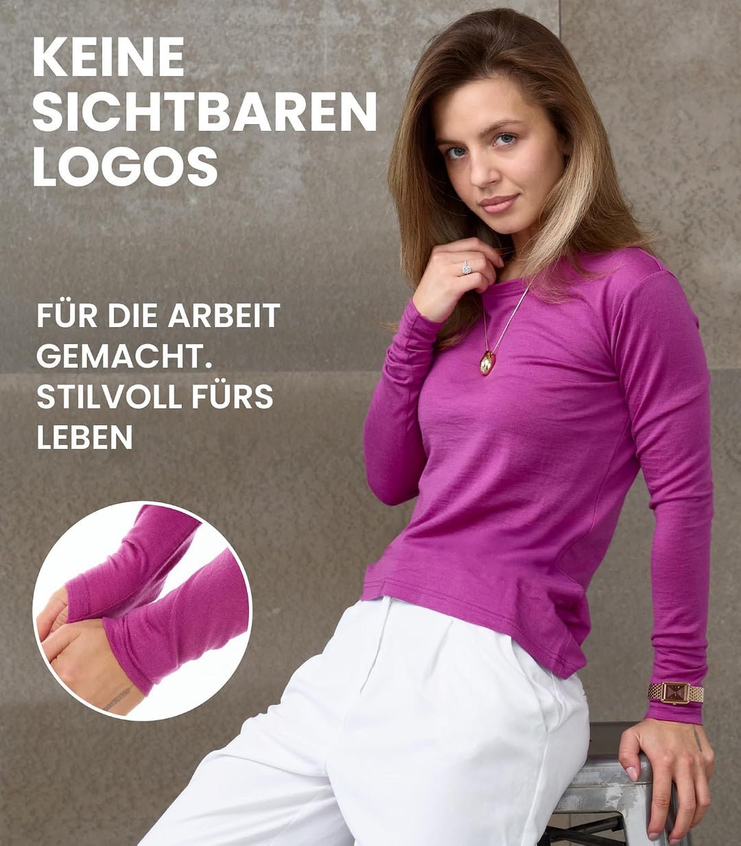 Merino.tech Merino Shirt Damen Langarm – Premium 100% Merino Unterwäsche Damen Langarmshirt, Sportun