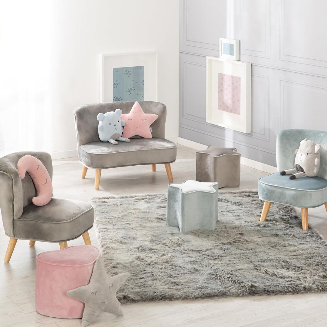 roba Baumann GmbH Kinderhocker in Sternform - Lil Sofa, Hellblau, 24 cm Sternform Hellblau/Sky, Ster