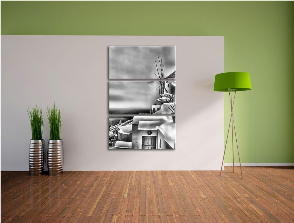 Pixxprint Stadt am Meer als Leinwandbild/Grösse: 3 Teilig (120x80) cm/Wandbild/Kunstdruck/fertig bes