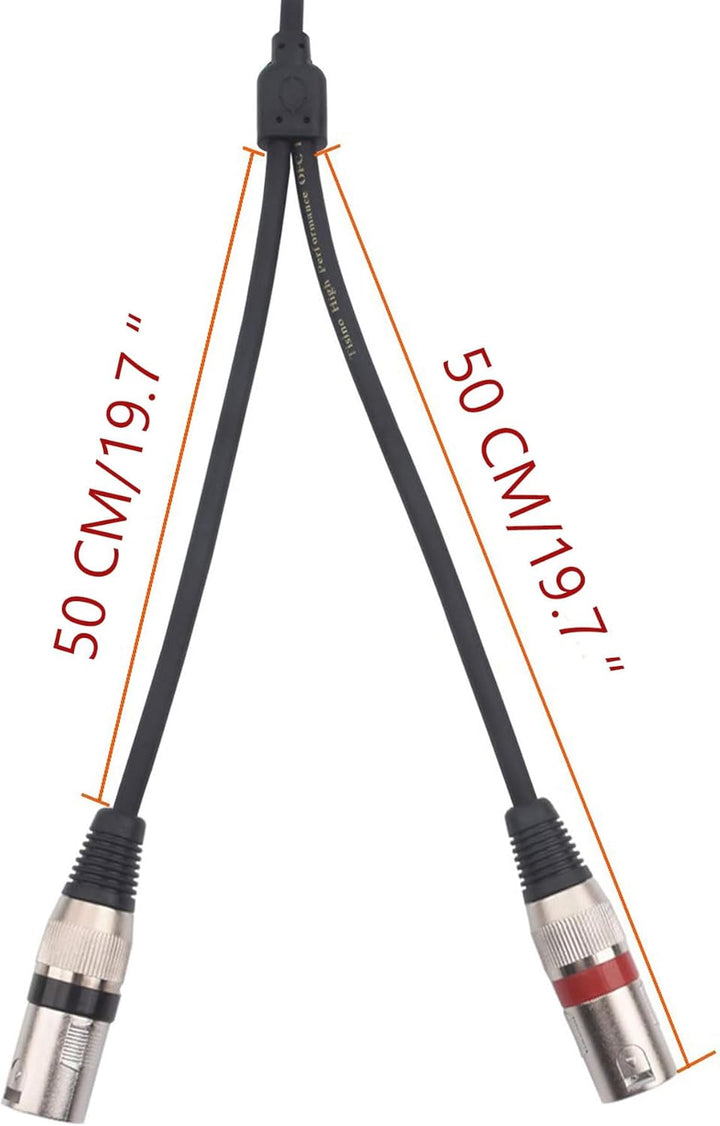 Tisino 3,5 mm auf XLR-Kabel, 3,5 mm auf Stereo-Breakout-Kabel mit zwei XLR-Steckern - 3m, 3M