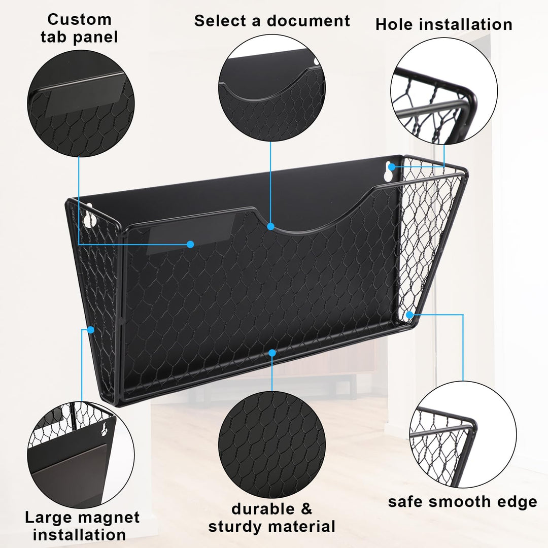 BOXOB 2 Stück Magnetischer Aktenhalter, Magnetischer Aktenaufhänger Magnetischer Organizer für Kühls