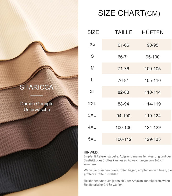 SHARICCA Nahtlos Slips Unterwäsche Damen Hohe Taille Bequeme Seamless Hipster Slips No Show Unterhos
