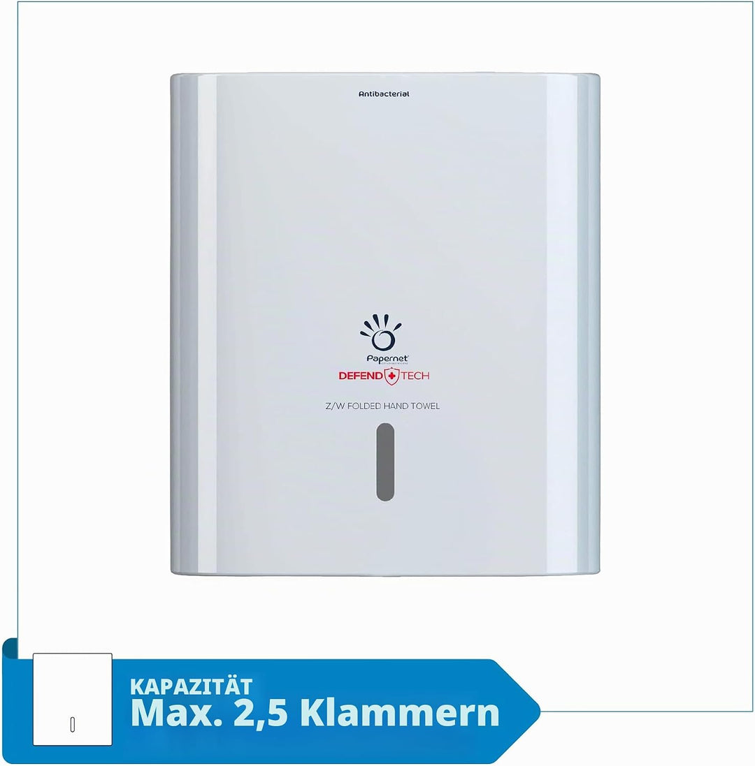 Papernet Defend Tech 416148 Papierhandtuchspender, antibakteriell, kompatibel mit Z/W-Falzhandtücher