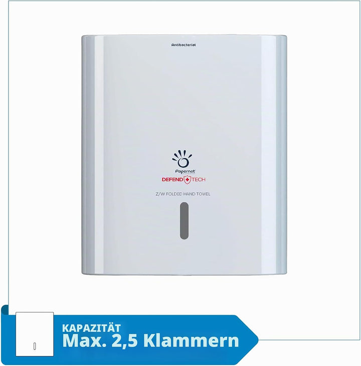Papernet Defend Tech 416148 Papierhandtuchspender, antibakteriell, kompatibel mit Z/W-Falzhandtücher