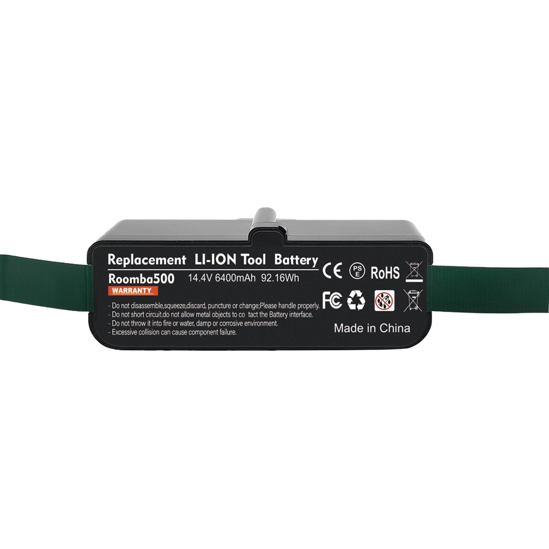 6400mAh Ersatzakku für iRobot Roomba Li-Ion Akku14.4V 6400Ah Akku für Roomba 500 600 700 800 Serie E