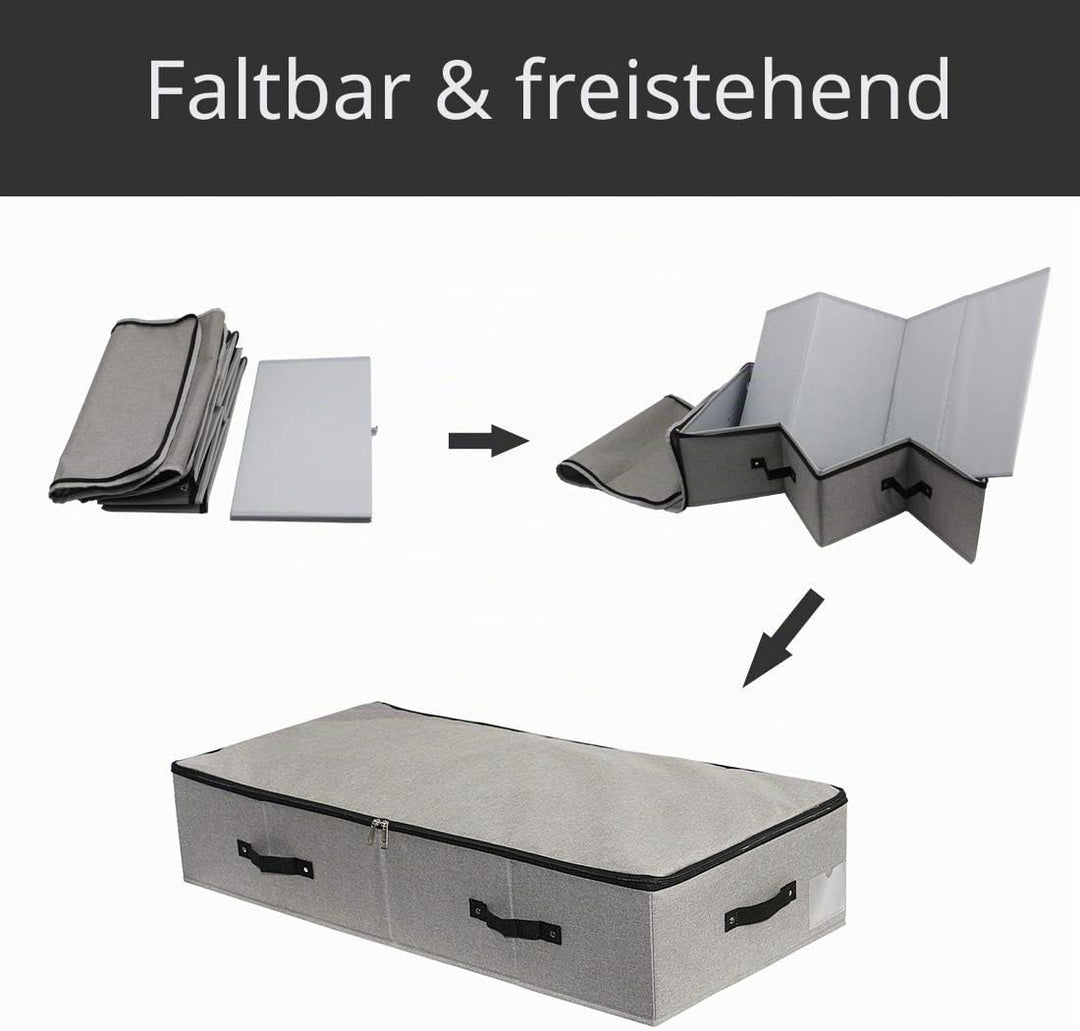 iwill CREATE PRO Grosse, robuste Unterbett-Aufbewahrungsbox mit Reissverschluss Deckel, starre, robu