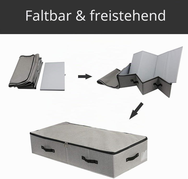 iwill CREATE PRO Grosse, robuste Unterbett-Aufbewahrungsbox mit Reissverschluss Deckel, starre, robu