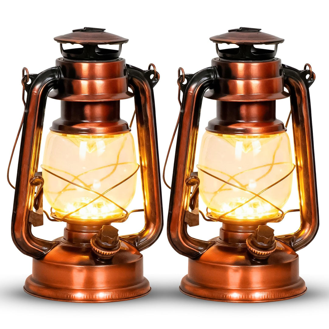 Eaxus® 2er Set LED Laterne im Design einer Öllampe - Dimmbar ☀️ Schöne Wohnzimmer-Deko & Gartendeko,