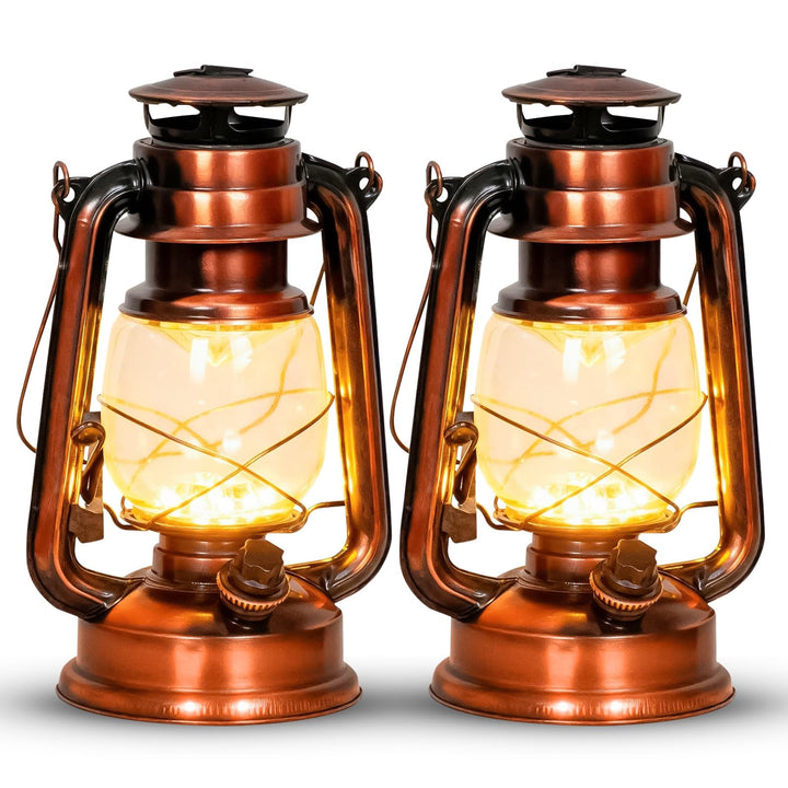 Eaxus® 2er Set LED Laterne im Design einer Öllampe - Dimmbar ☀️ Schöne Wohnzimmer-Deko & Gartendeko,