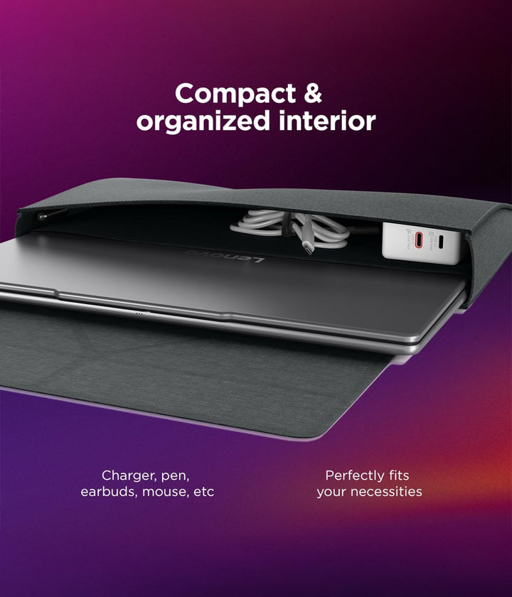 Lenovo Yoga Tote Sleeve | Flexibel Laptophülle 14 Zoll | Schlank und Leicht | Farbe Luna Grau Seashe