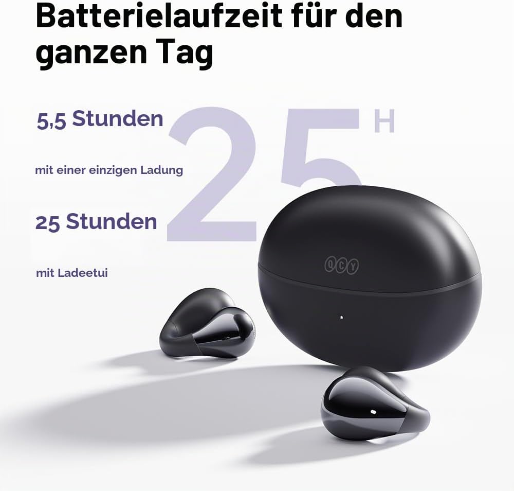 QCY Crossky C30 Open Ear Kopfhörer,Kabellose Bluetooth 5.4 Clip On Kopfhörer,4 Mikrofon ENC Geräusch