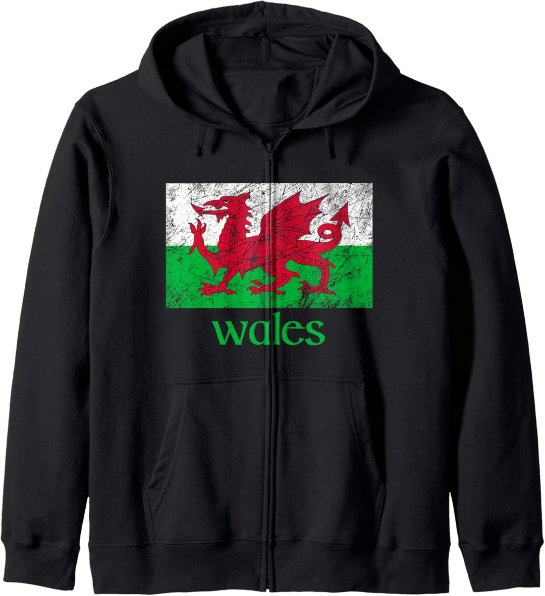 Dragon of Wales Flagge Welsh Cymru Flaggen Mittelalterliches Kapuzenjacke