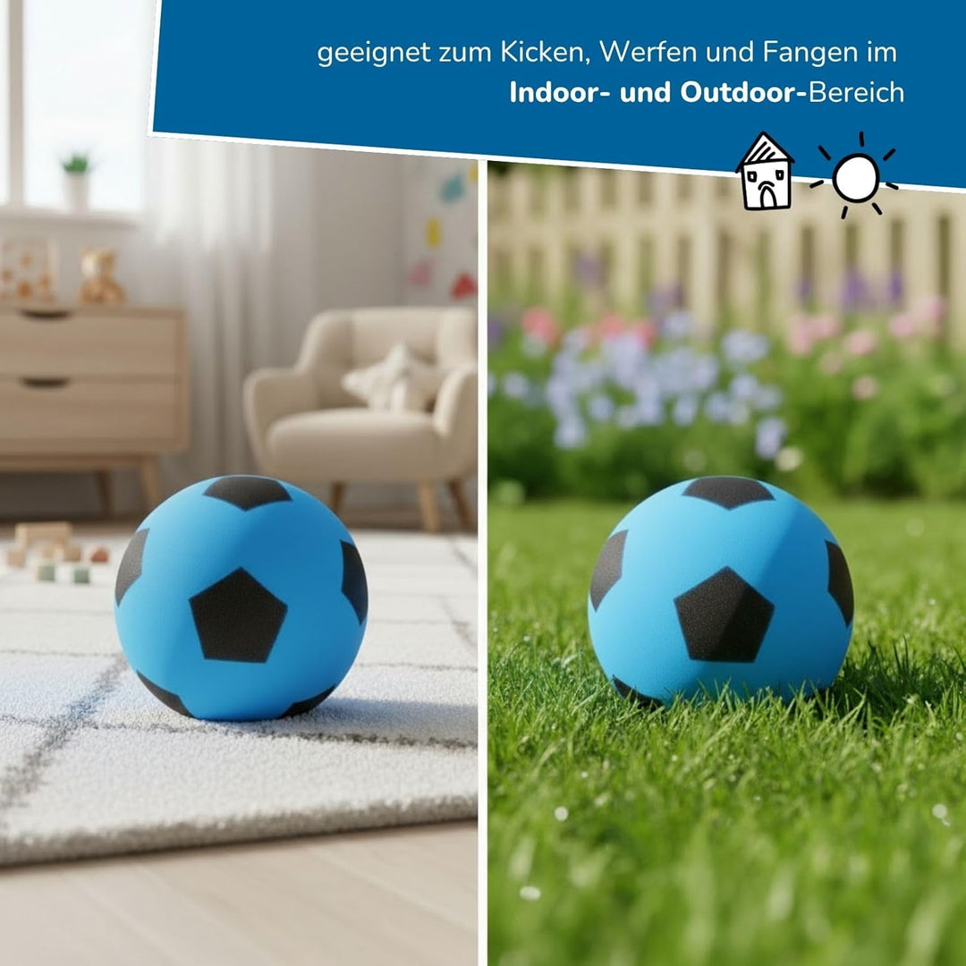 alldoro Schaumstoffball, Ø 20 cm, extra weiche Softbälle, Fussball für Kinder ab 0 Jahren, leise & l