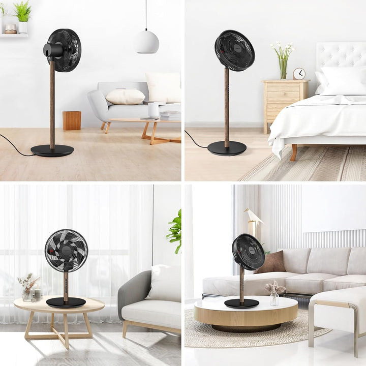 Neu DC Standventilator mit Bildschirm-12.8dB sehr Leise Ventilator mit Fernbedienung, 8 Stufen, Höhe