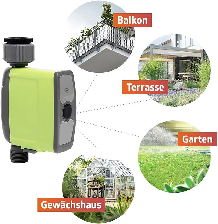 Smartes Bewässerungssystem, Gartenbewässerung, Bewässerungscomputer WLAN mit Repeater, mit App, komp