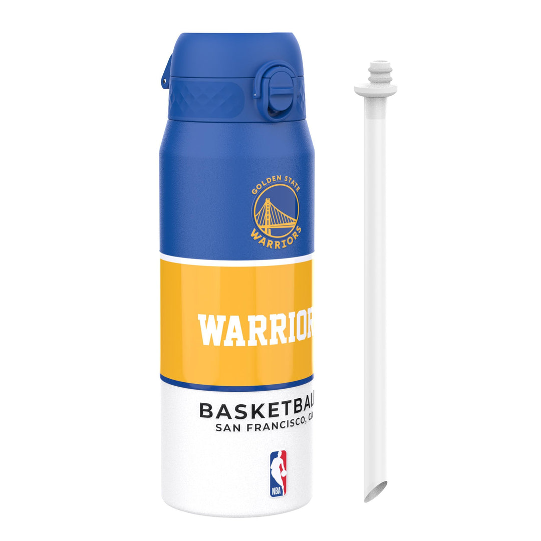 NBA Golden State Warriors Trinkflasche Mit Herausnehmbarem Strohhalm, 750ml/24oz, Auslaufsichere Iso