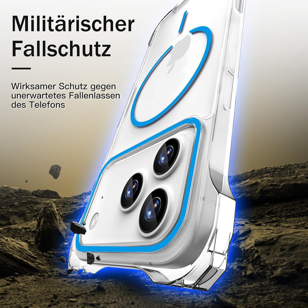 Handyband Abnehmbar für iPhone 17 Pro Max Hülle mit Band, Blau Langes Band zum Umhängen & Kurzkordel