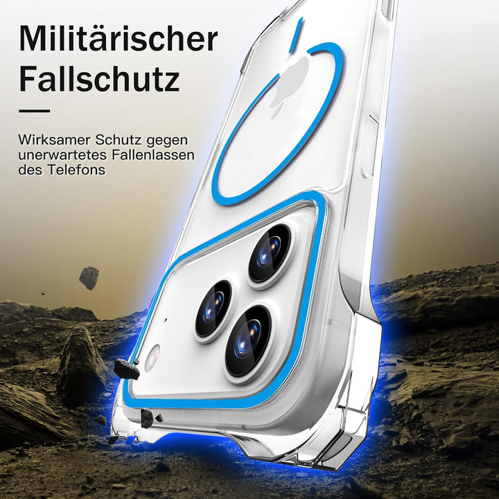 Handyband Abnehmbar für iPhone 17 Pro Max Hülle mit Band, Blau Langes Band zum Umhängen & Kurzkordel
