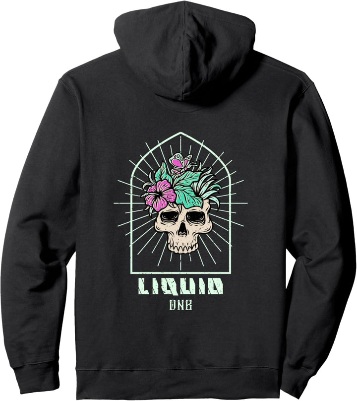 Liquid Drum n Bass Jungle Music EDM Drum And Bass Skull DnB Pullover Hoodie