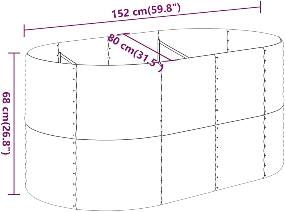 vidaXL Hochbeet, Wetterfestes Hochbeet für Garten Balkon Terrasse, Kräuterhochbeet zum Selber Bauen,