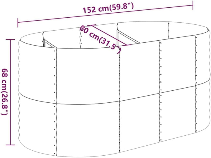 vidaXL Hochbeet, Wetterfestes Hochbeet für Garten Balkon Terrasse, Kräuterhochbeet zum Selber Bauen,