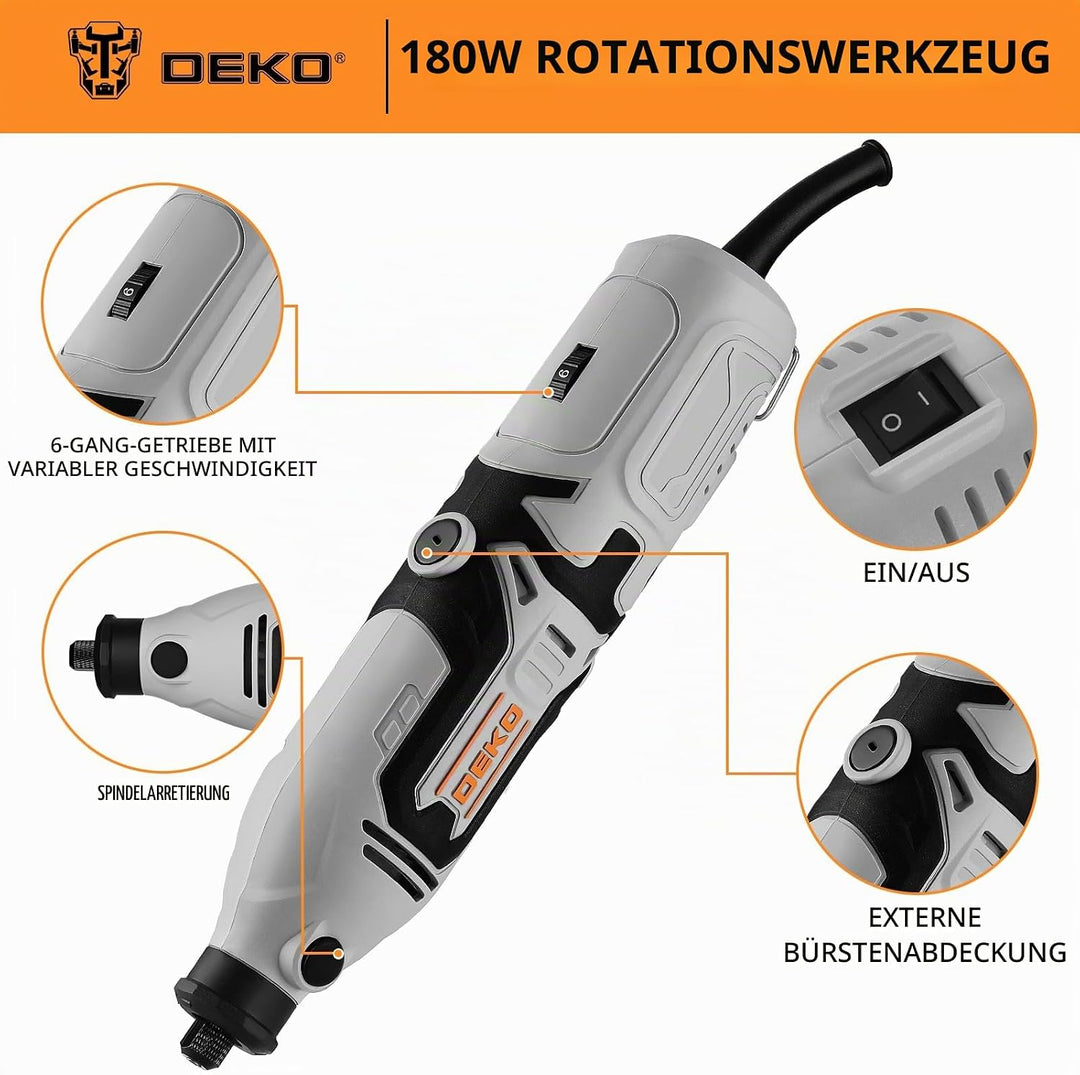 Multifunktionswerkzeug Rotationswerkzeug Gravur Gerät Mini Schleifer: DEKOPRO 170W 127 Zubehör Set V