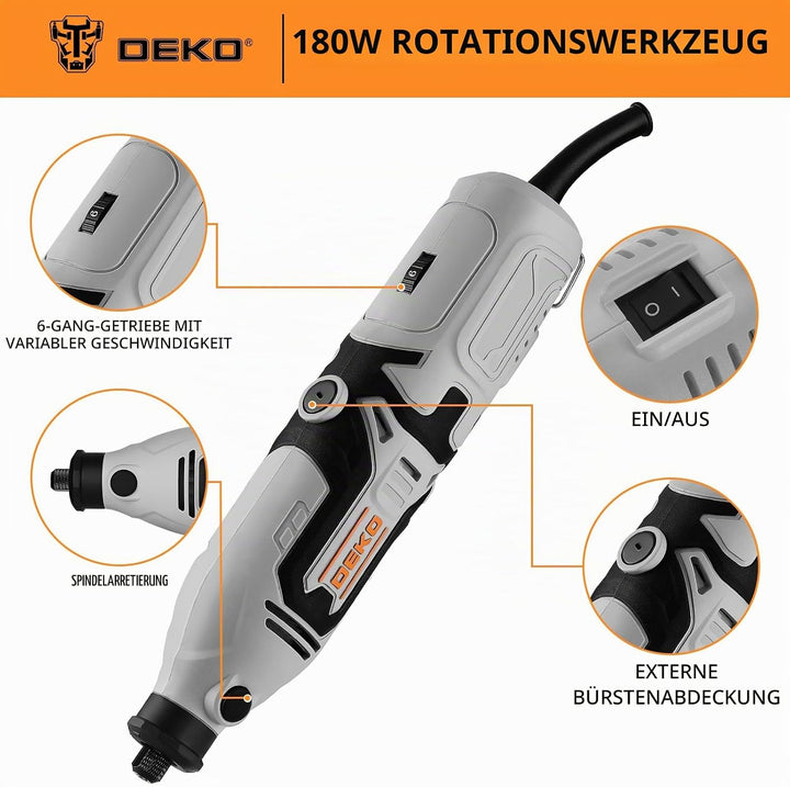 Multifunktionswerkzeug Rotationswerkzeug Gravur Gerät Mini Schleifer: DEKOPRO 170W 127 Zubehör Set V