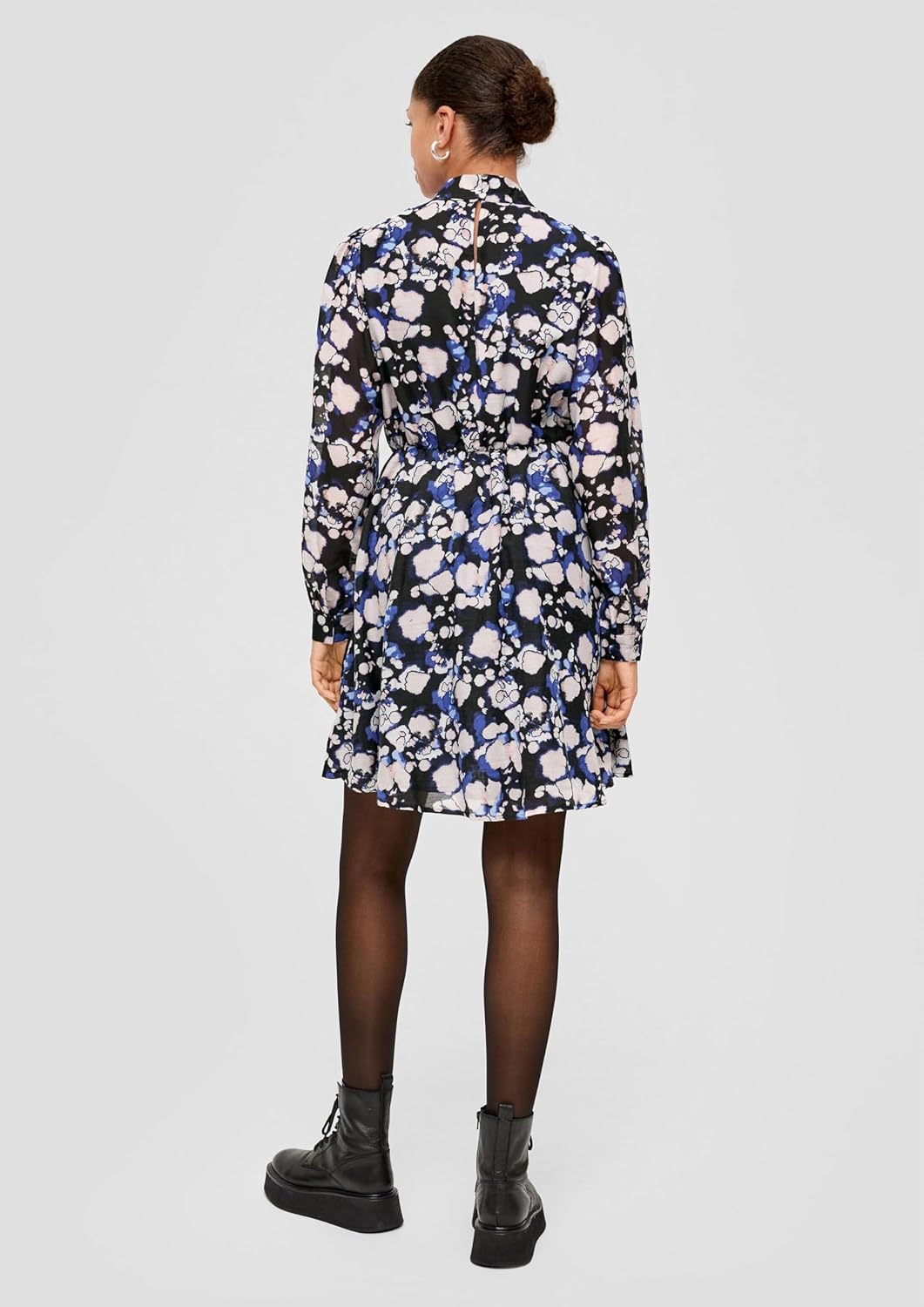 Q/S by s.Oliver Damen Blusenkleid mit Allover Print 38 99a0, 38 99a0
