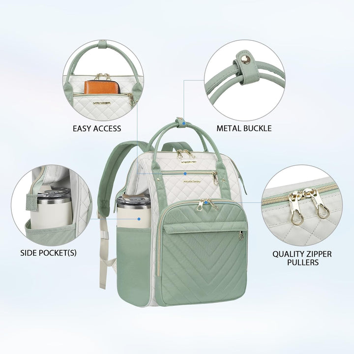 KROSER Laptop-Rucksack Damen 17 Zoll Business Reiserucksack Wasserdicht mit Hartgeschältem Sicherhei