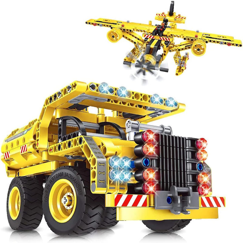 OKKIDY 2 in 1 Technic Flugzeug Lastkraftwagen Bausteine Spielzeug, 361 PCS Konstruktionsspielzeug Ba