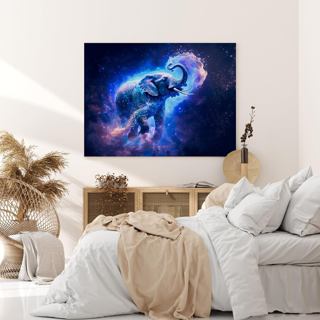 wandmotiv24 Leinwandbild Fantasy, 100x75cm, Querformat, Elefant, Deko, Bilder auf Leinwand, Wanddeko