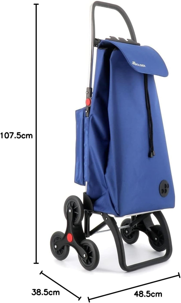 Klappbarer Einkaufstrolley Rolser I-Max Thermo Zen 6 Räder Treppensteiger - Blau, Blau
