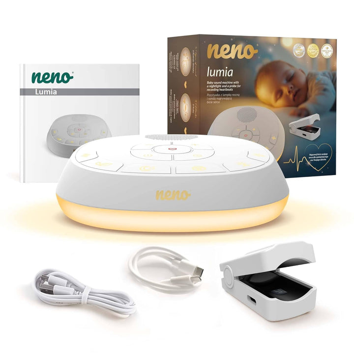 Neno Lumia White Noise Machine Baby - Weisses Rauschen mit Einschlafmusik - Einschlafhilfe Babys mit