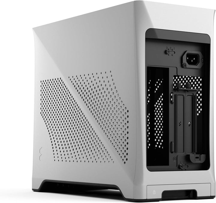 Fractal Design Era 2 ITX PC Case in Silver - Sleek Anodized Aluminum, Solid Walnut Top, Supports 3-S