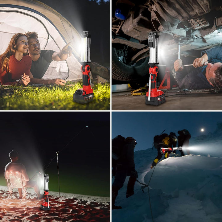 25W 2000LM LED Lampe für Milwaukee M18 Akku, 18V Akku Lampe für Camping, Autoreparatur, Not- und Bau