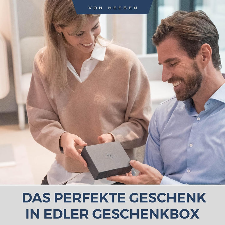 VON HEESEN® Echtleder Federmäppchen Leder Federmappe Etui für Stifte Mäppchen Schule Federtasche Uni