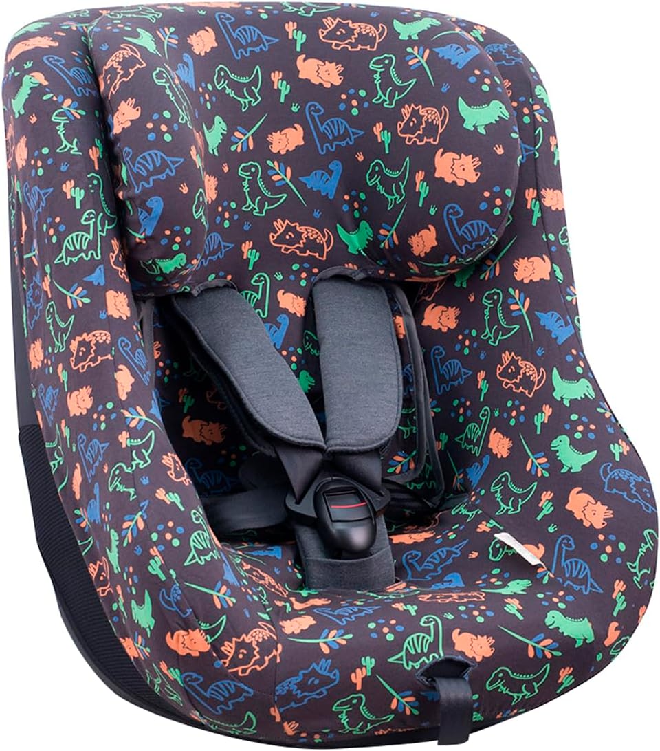 JYOKO Kids Bezug kompatibel mit Joie Spin 360, Nuna Rebl, aus Baumwolle (Happy Dino) Happy Dino Bezu