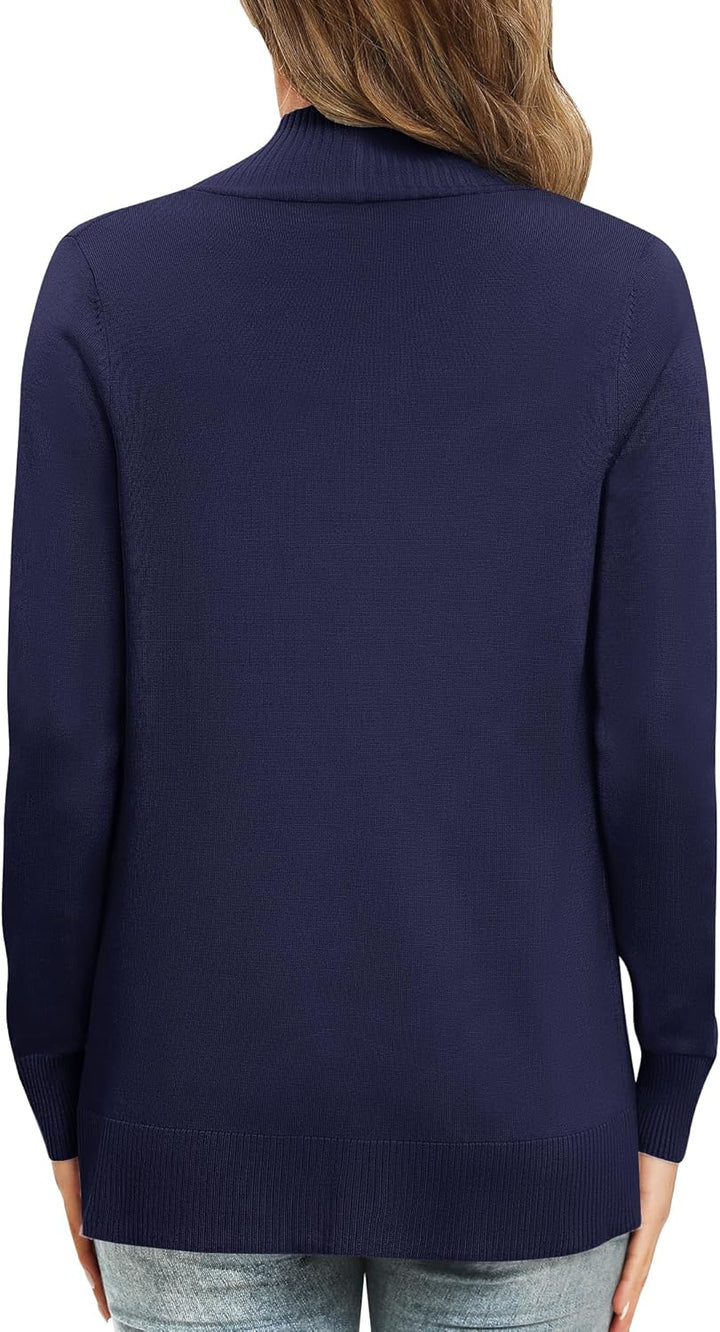EXCHIC Damen Lange Ärmel Gestrickt Strickjacke Leicht Gemütlich Offene Vorderseite Lange Freizeitjac