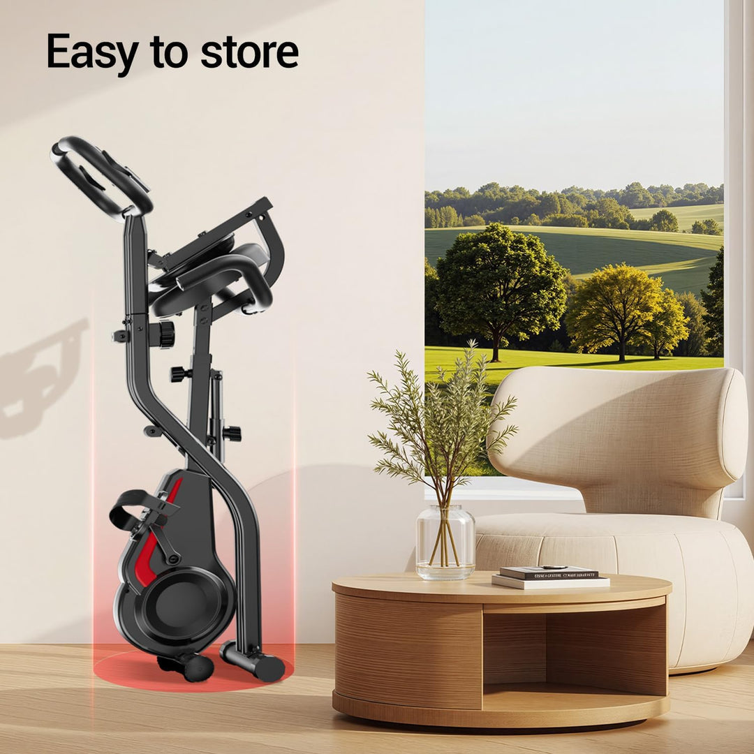 UMAY Heimtrainer Fahrrad Klappbar, Indoor Spinning Bike, Ergometer mit Pulsmessung & LED Display, Ho