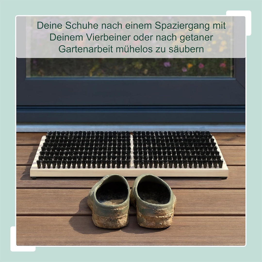 Relaxdays Schuhabstreifer, Rutschfester Boden, kräftige PP-Borsten, Aussen- & Innenbereich, Bürstenm