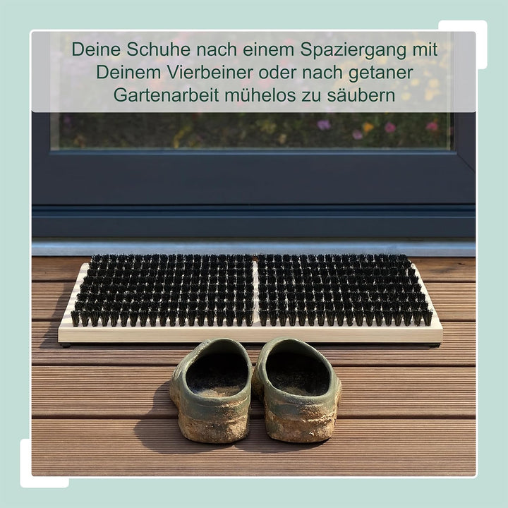 Relaxdays Schuhabstreifer, Rutschfester Boden, kräftige PP-Borsten, Aussen- & Innenbereich, Bürstenm