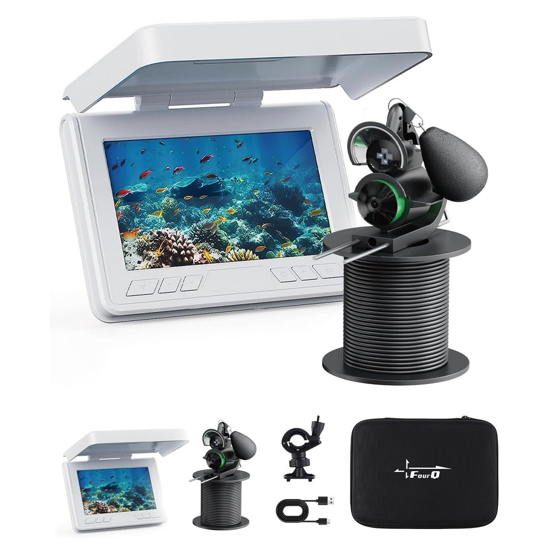 FourQ Underwater Fishing Camera,Fishing Camera Ice vexilar Fish find 4.3inch Hd 1080p LCD Display Un